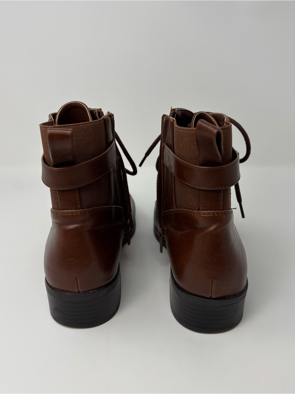 Kelly & Katie Jannicke Brown Lace Up Ankle Boots Zipper Booties Women's Size 8.5 - Picture 4 of 9